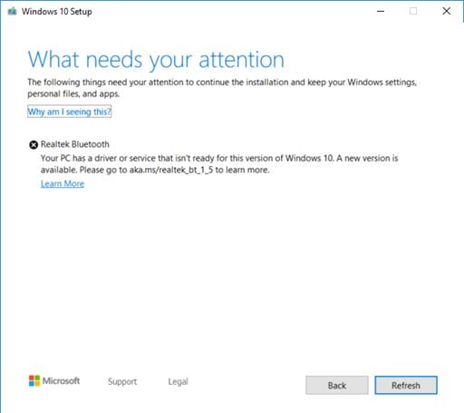 Realtek compatibility hold message